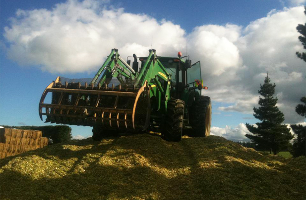 Flintoft Contractors silage stack tractor